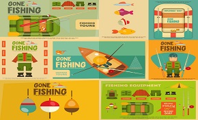 Retro fishing posters